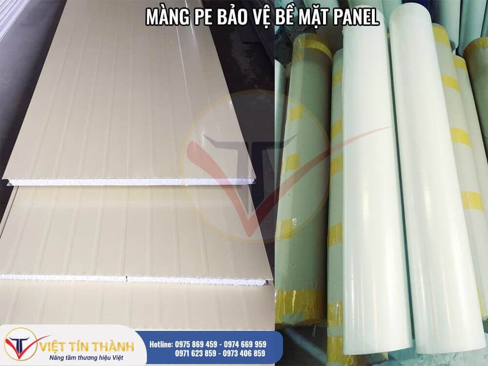 màng pe trắng bảo vệ bề mặt panel